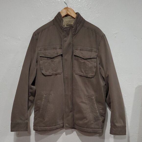 Prana Men's Breathe Sherpa Lined Jacket in Brown Size L